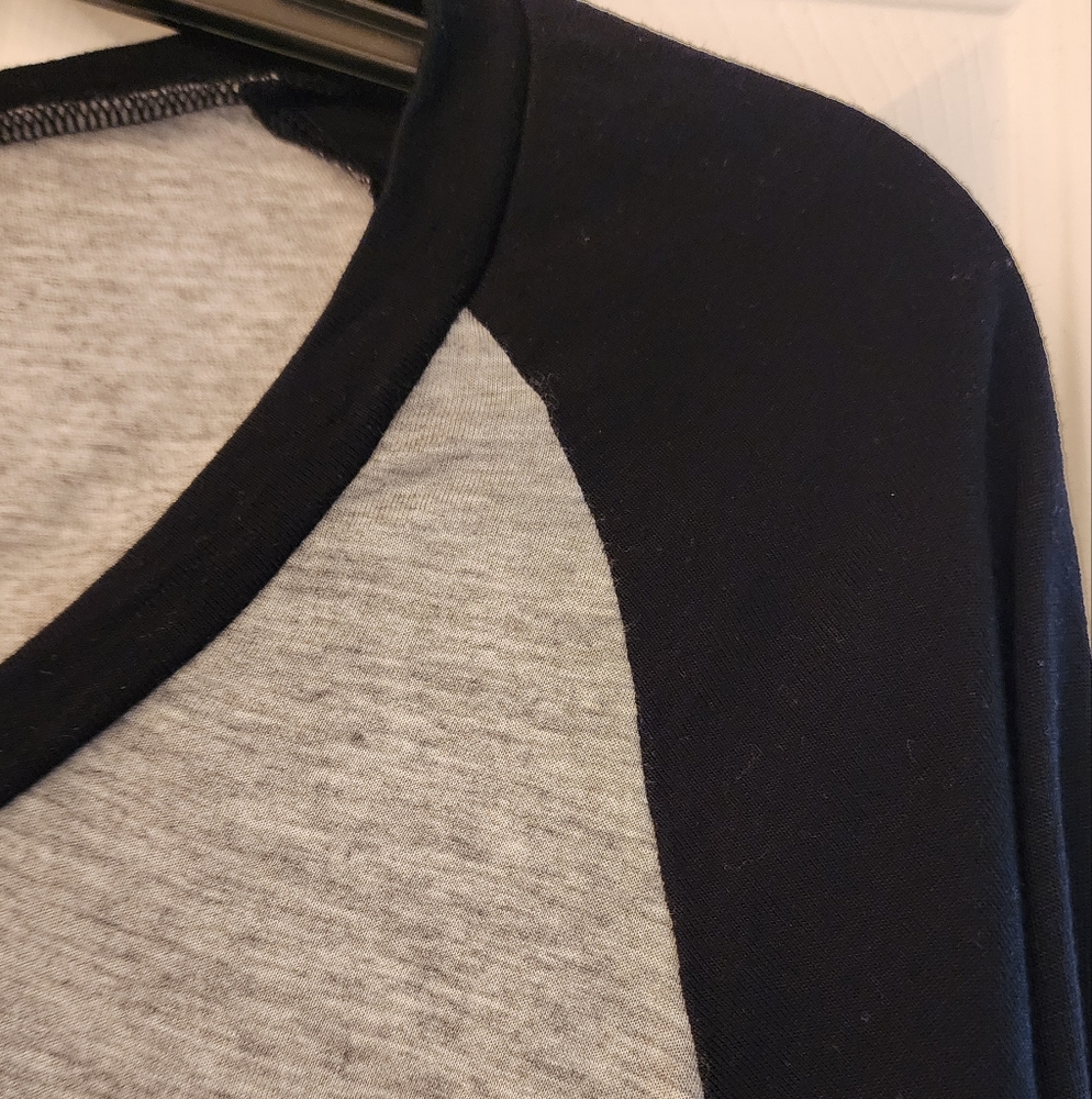 LAUREN Moshi Vintage Baseball Tee In Light Gray/black Size Small - Picture 4 of 12